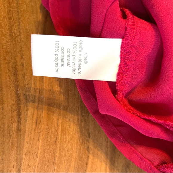 3/$20 🌸 Maurices semi-sheer lace pink-red racerback top, Small - Picture 6 of 7